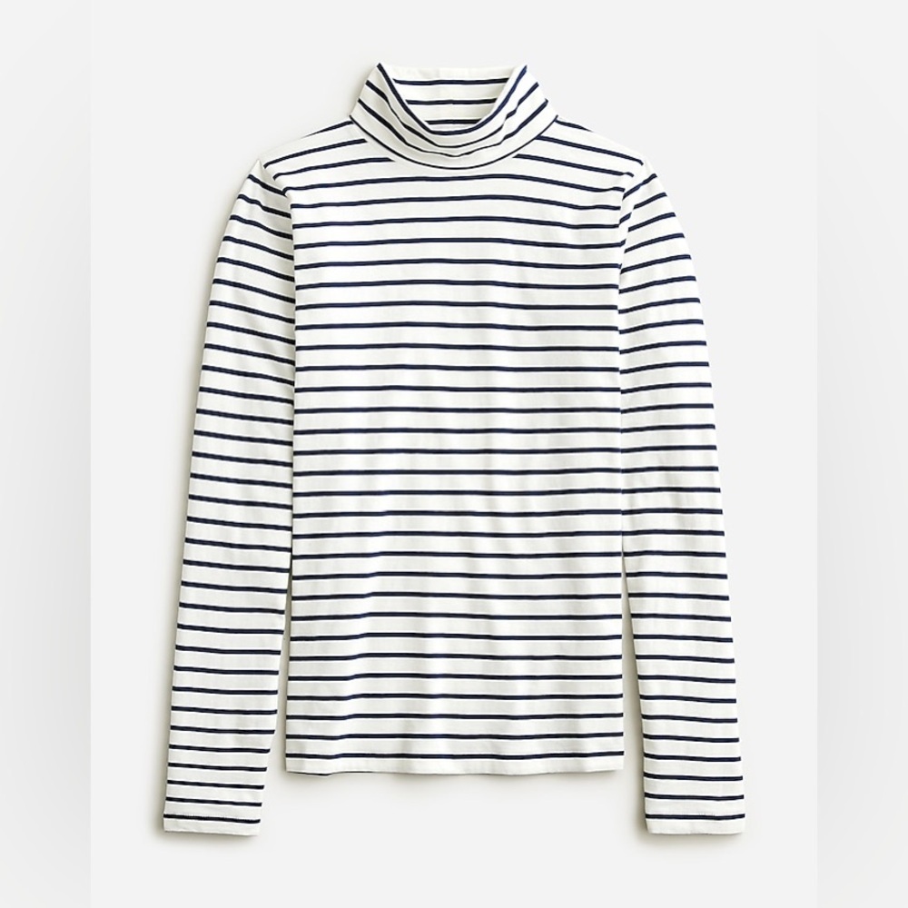J Crew Tissue turtleneck in stripe BK336 XXS
